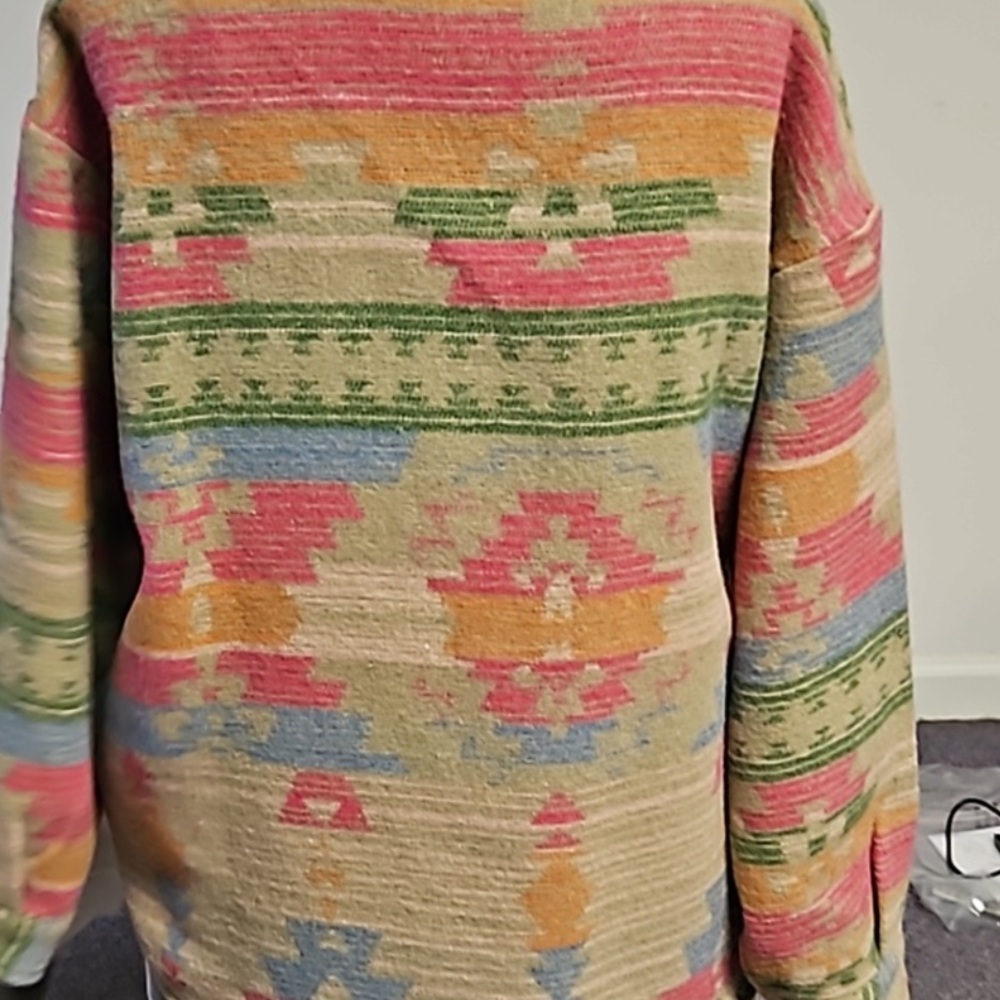 HEAVYWEIGHT MULTICOLOR WESTERN AZTEC JACKET SHACKET - Picture 6 of 6